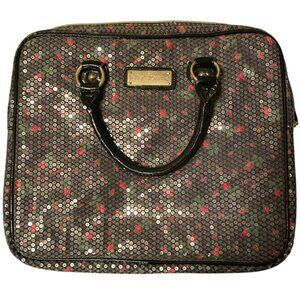 Betsey Johnson black sequins with roses laptop/school computer bag